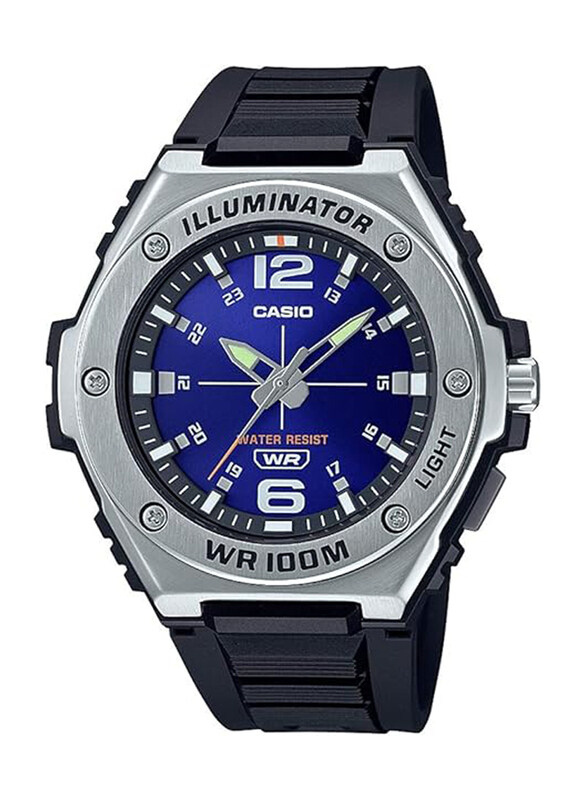 Casio Analog Watch for Men with Resin Band, Water Resistant, MWA-100H-2AVDF, Black-Blue
Casio Analog Watch for Men with Resin Band, Water Resistant, MWA-100H-2AVDF, Black-Blue