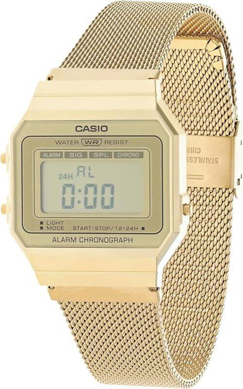 Casio Digital Watch for Men with Stainless Steel Band, Water Resistant, A700WMG-9AVT, Gold
Casio Digital Watch for Men with Stainless Steel Band, Water Resistant, A700WMG-9AVT, Gold
