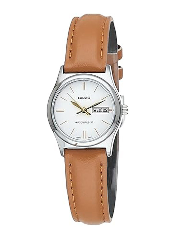 Casio Analog Watch for Women with Leather Band, Water Resistant, LTP-V006L-7B2, Brown-White
Casio Analog Watch for Women with Leather Band, Water Resistant, LTP-V006L-7B2, Brown-White