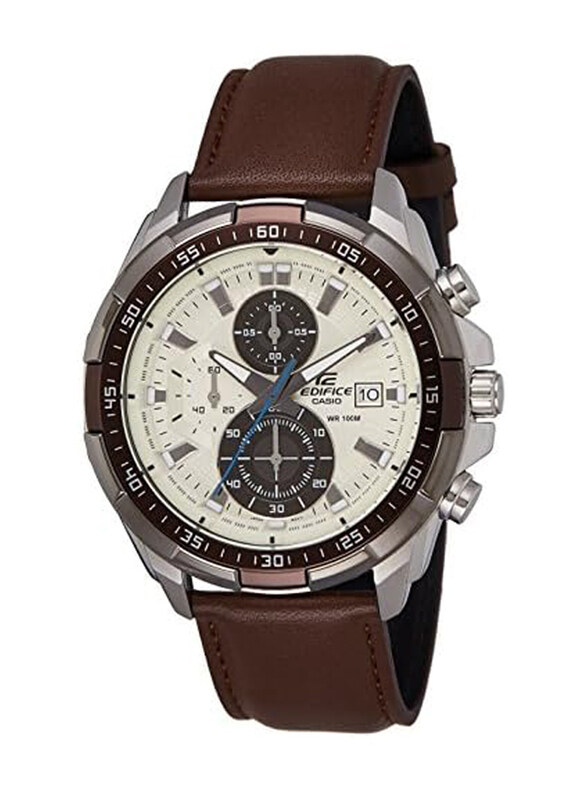 Casio Analog Watch for Men with Leather Band, Water Resistant & Chronograph, EFR-539L-7BVUDF (EX305), White-Brown
Casio Analog Watch for Men with Leather Band, Water Resistant & Chronograph, EFR-539L-7BVUDF (EX305), White-Brown