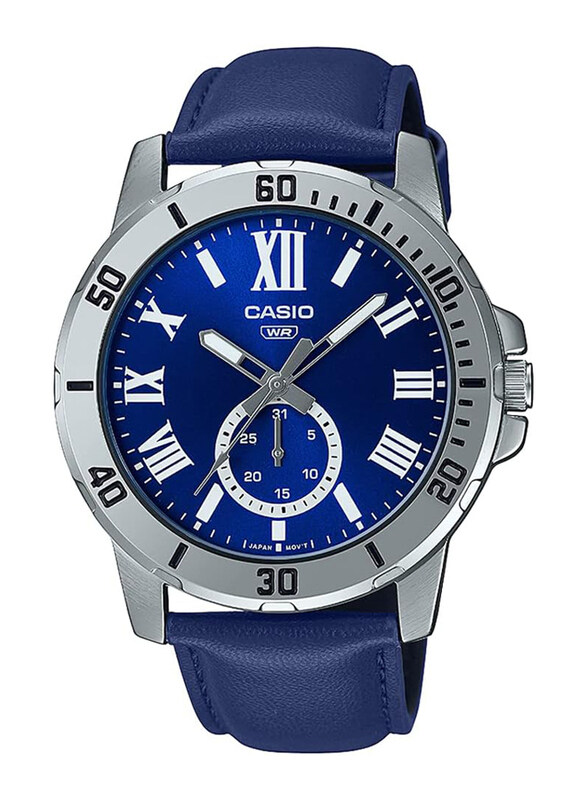 Casio Analog Watch for Men with Leather Band, Water Resistant & Chronograph, MTP-VD200L-2BUDF, Blue
Casio Analog Watch for Men with Leather Band, Water Resistant & Chronograph, MTP-VD200L-2BUDF, Blue