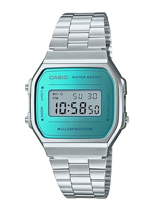 Casio Vintage Digital Watch Unisex with Stainless Steel Band, Water Resistant, A168WEM-2EF, Silver-Blue
Casio Vintage Digital Watch Unisex with Stainless Steel Band, Water Resistant, A168WEM-2EF, Silver-Blue