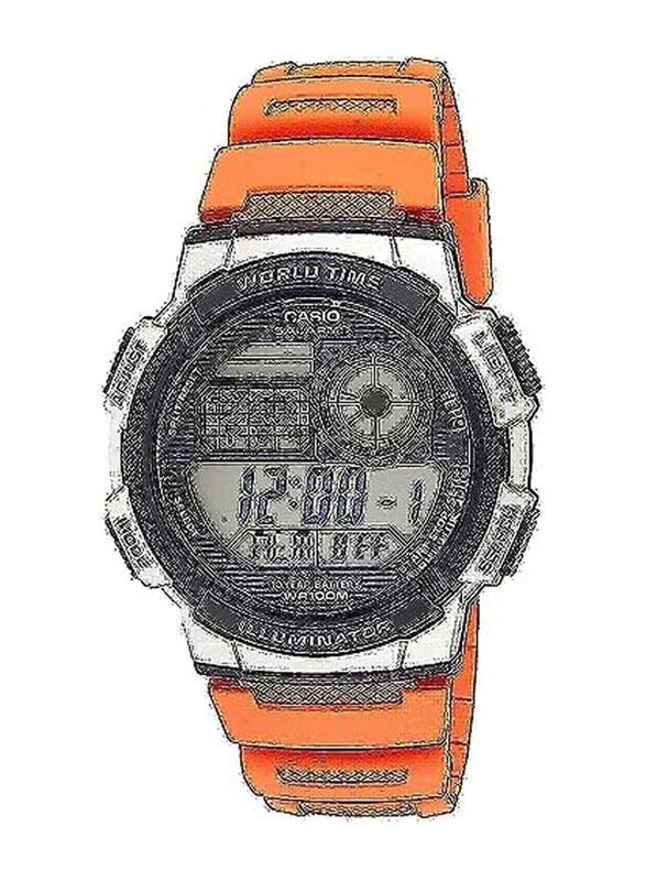 Casio Youth Quartz Illuminator Digital Watch for Men with Resin Band, Water Resistant, AE-1000W-4BVDF (D121), Grey-Orange
Casio Youth Quartz Illuminator Digital Watch for Men with Resin Band, Water Resistant, AE-1000W-4BVDF (D121), Grey-Orange