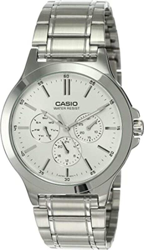 Casio Casual Analog Watch for Men with Stainless Steel Band, Water Resistant and Chronograph, MTP-V300D-7AUDF, Silver
Casio Casual Analog Watch for Men with Stainless Steel Band, Water Resistant and Chronograph, MTP-V300D-7AUDF, Silver