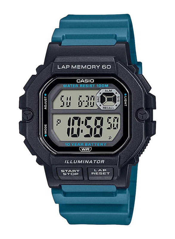 Casio Gear Sports Digital Watch for Men with Resin Band, Water Resistant, WS-1400H-3AVDF, Blue-Black
Casio Gear Sports Digital Watch for Men with Resin Band, Water Resistant, WS-1400H-3AVDF, Blue-Black
