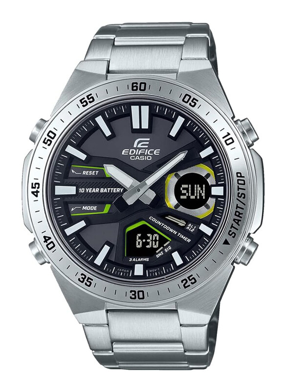 Casio Analog + Digital Watch for Men with Stainless Steel Band, Water Resistant, EFV-C110D-1A3VEF, Silver-Black
Casio Analog + Digital Watch for Men with Stainless Steel Band, Water Resistant, EFV-C110D-1A3VEF, Silver-Black