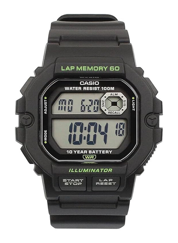 Casio Digital Watch for Men with Resin Band, Water Resistant, WS-1400H-1AVDF, Black-Grey
Casio Digital Watch for Men with Resin Band, Water Resistant, WS-1400H-1AVDF, Black-Grey