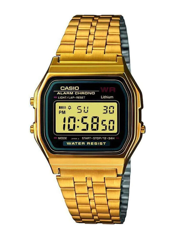 Casio Digital Watch for Men with Stainless Steel Band, Water Resistant, A159WGEA-1DF, Gold
Casio Digital Watch for Men with Stainless Steel Band, Water Resistant, A159WGEA-1DF, Gold