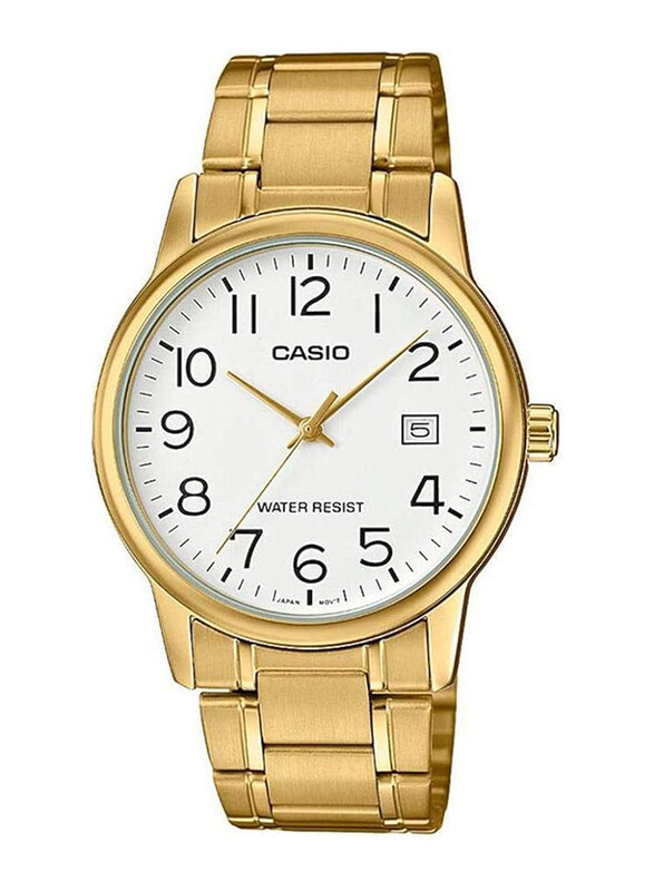 Casio Analog Watch for Men with Stainless Steel Band, Water Resistant, MTP-V002G-7B2UDF, Gold-White
Casio Analog Watch for Men with Stainless Steel Band, Water Resistant, MTP-V002G-7B2UDF, Gold-White