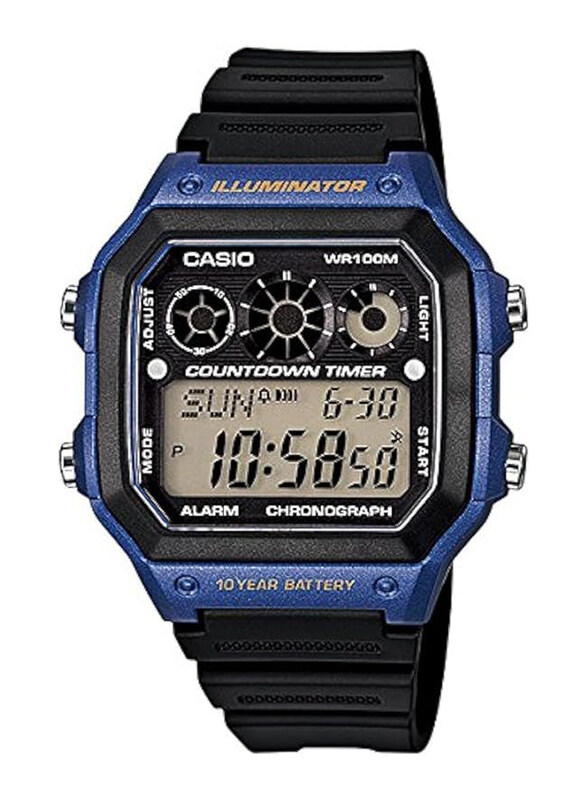 Casio Digital Watch for Men with Plastic Band, Water Resistant, AE-1300WH-2AVDF, Black-Blue
Casio Digital Watch for Men with Plastic Band, Water Resistant, AE-1300WH-2AVDF, Black-Blue