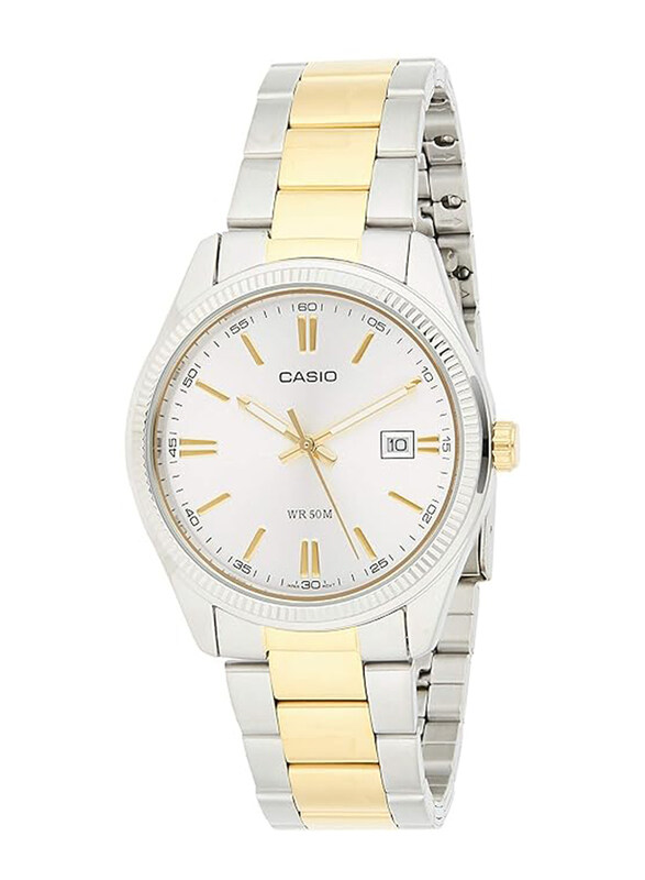 Casio Analog Watch for Men with Stainless Steel Band, Water Resistant, MTP-1302SG-7AVDF, Silver/Gold-White
Casio Analog Watch for Men with Stainless Steel Band, Water Resistant, MTP-1302SG-7AVDF, Silver/Gold-White