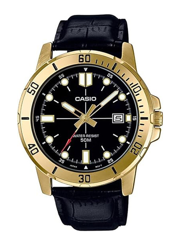 Casio Analog Watch for Men with Leather Artificial Band, Water Resistant, MTP-VD01GL-1EVUDF, Black
Casio Analog Watch for Men with Leather Artificial Band, Water Resistant, MTP-VD01GL-1EVUDF, Black