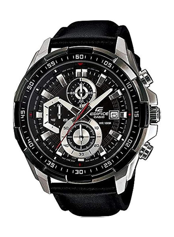 Casio Analog Watch for Men with Leather Band, Water Resistant & Chronograph, EFR-539L-1AVUDF-1, Black
Casio Analog Watch for Men with Leather Band, Water Resistant & Chronograph, EFR-539L-1AVUDF-1, Black