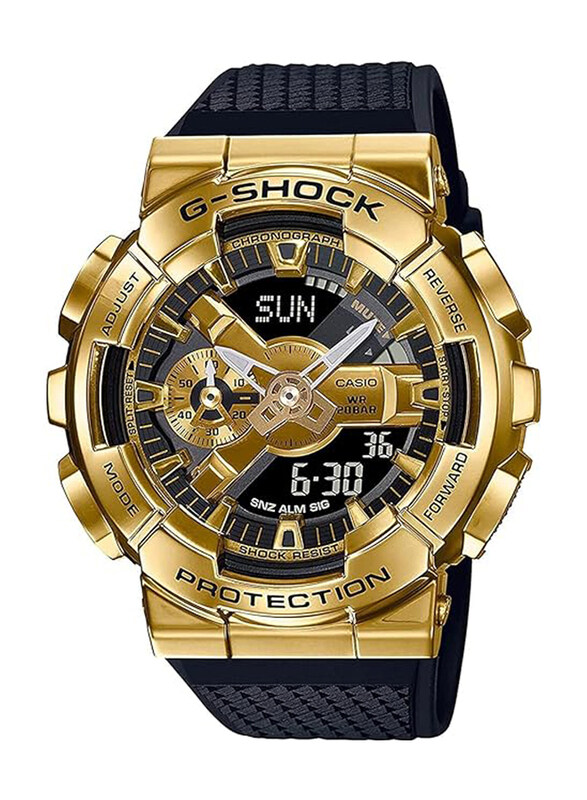 Casio G-Shock Analog + Digital Watch for Men with Plastic Band, Water Resistant, GM-110G-1A9DR, Black-Gold
Casio G-Shock Analog + Digital Watch for Men with Plastic Band, Water Resistant, GM-110G-1A9DR, Black-Gold