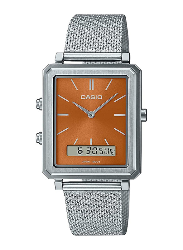 Casio Analog + Digital Watch for Men with Stainless Steel Band, Water Resistant, MTP-B205M-5EDF, Silver-Brown
Casio Analog + Digital Watch for Men with Stainless Steel Band, Water Resistant, MTP-B205M-5EDF, Silver-Brown