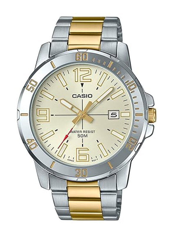 Casio Analog Watch for Men with Stainless Steel Band, Water Resistant, MTP-VD01SG-9BVUDF, Silver/Gold-Yellow
Casio Analog Watch for Men with Stainless Steel Band, Water Resistant, MTP-VD01SG-9BVUDF, Silver/Gold-Yellow