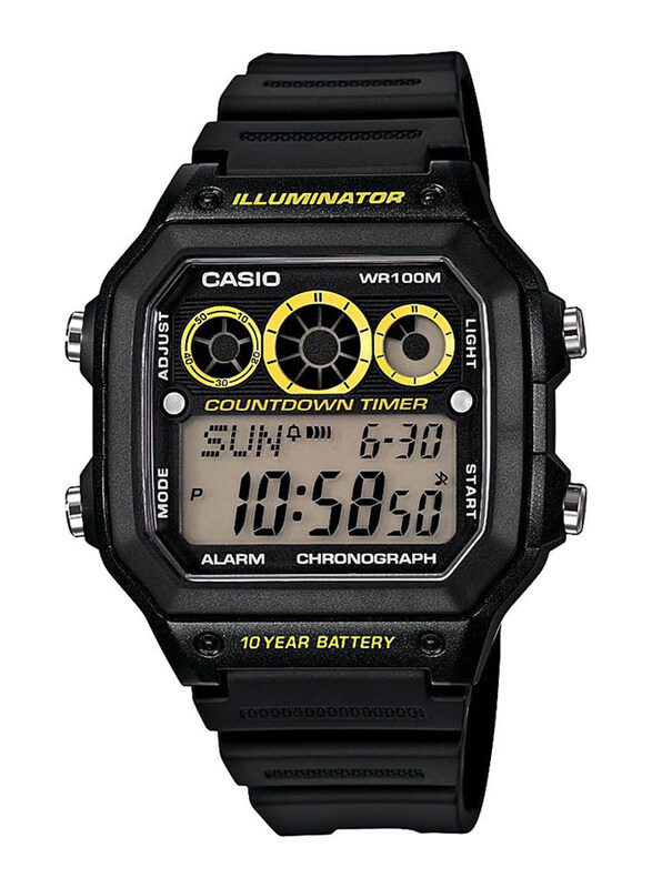 Casio Youth Digital Casual Watch for Men with Resin Band, Water Resistant and Chronograph, AE-1300WH-1AV, Black
Casio Youth Digital Casual Watch for Men with Resin Band, Water Resistant and Chronograph, AE-1300WH-1AV, Black