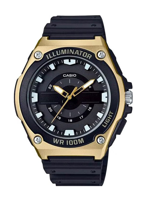 Casio Analog Quartz Watch for Men with Resin Band, Water Resistant, MWC-100H-9AVDF, Black-Gold/Black
Casio Analog Quartz Watch for Men with Resin Band, Water Resistant, MWC-100H-9AVDF, Black-Gold/Black