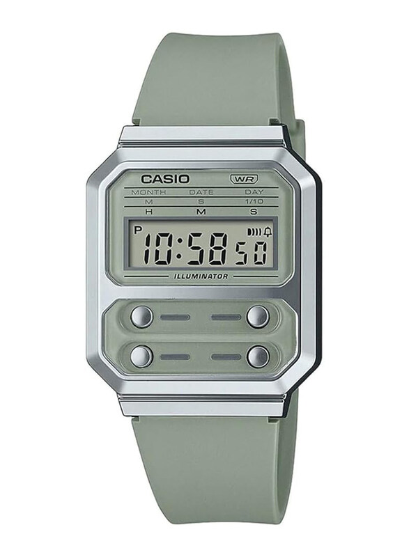 Casio Vintage Digital Watch Unisex with Plastic Band, Water Resistant, A100WEF-3AEF, Green-Transparent
Casio Vintage Digital Watch Unisex with Plastic Band, Water Resistant, A100WEF-3AEF, Green-Transparent