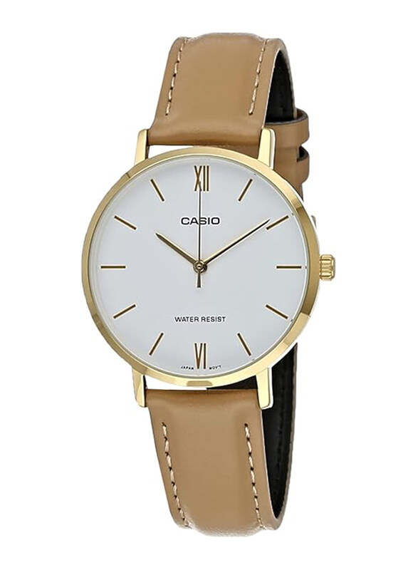 Casio Analog Watch for Women with Leather Band, Water Resistant, LTP-VT01GL-7BUDF, Brown-White
Casio Analog Watch for Women with Leather Band, Water Resistant, LTP-VT01GL-7BUDF, Brown-White