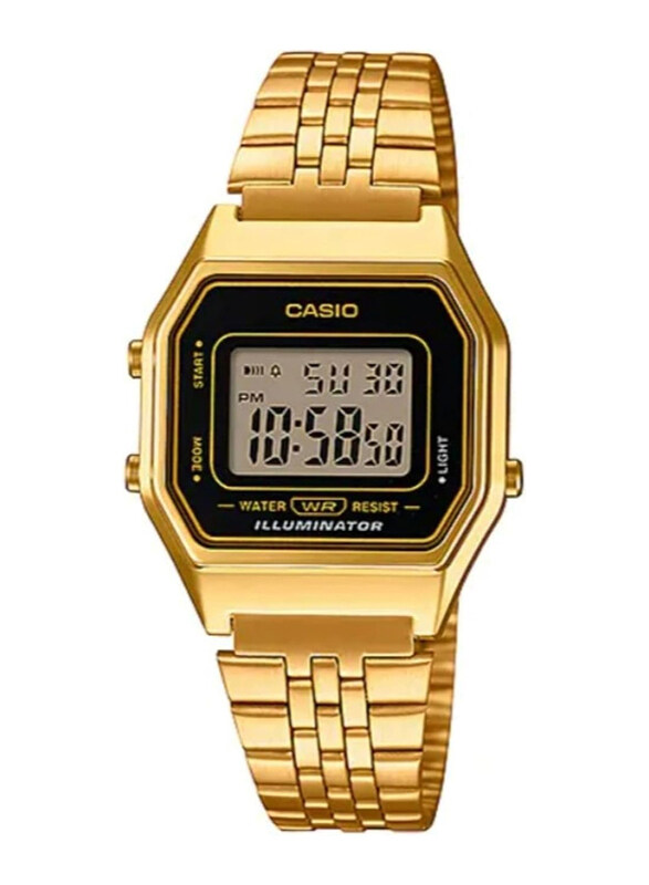 Casio Digital Watch for Women with Stainless Steel Band, Water Resistant, LA680WGA-1DF, Gold-Black
Casio Digital Watch for Women with Stainless Steel Band, Water Resistant, LA680WGA-1DF, Gold-Black