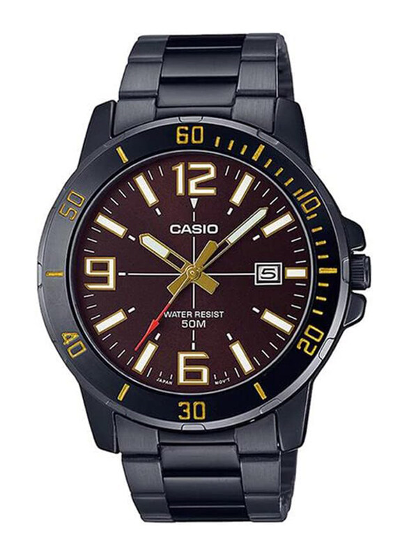 Casio Analog Watch for Men with Ion Plated Stainless Steel Band, Water Resistant, MTP-VD01B-5BVUDF, Black-Brown
Casio Analog Watch for Men with Ion Plated Stainless Steel Band, Water Resistant, MTP-VD01B-5BVUDF, Black-Brown
