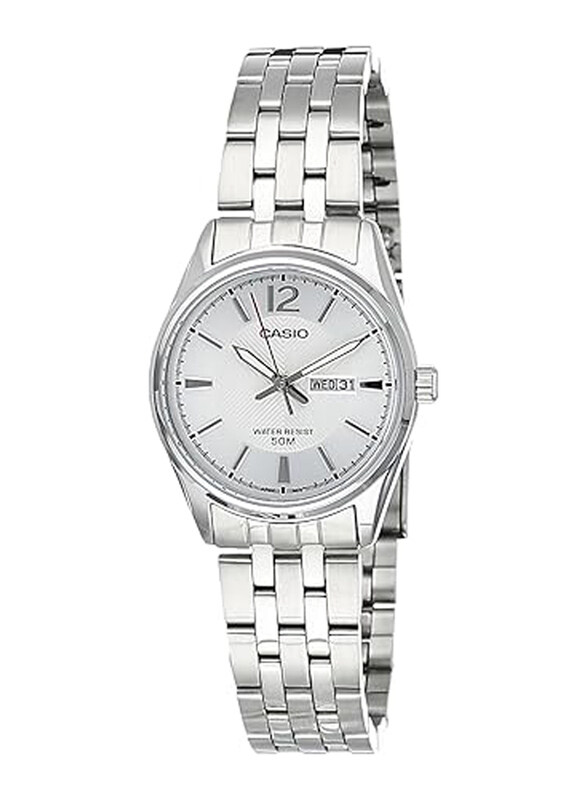 Casio Analog Watch for Woman with Stainless Steel Band, Water Resistant, LTP-1335D-7AVDF (A589), Silver-White
Casio Analog Watch for Woman with Stainless Steel Band, Water Resistant, LTP-1335D-7AVDF (A589), Silver-White