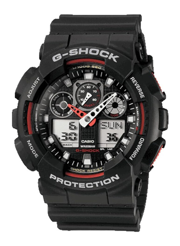 Casio G-Shock Analog + Digital Watch for Men with Resin Band, Water Resistant, GA-100-1A4ER, Black
Casio G-Shock Analog + Digital Watch for Men with Resin Band, Water Resistant, GA-100-1A4ER, Black