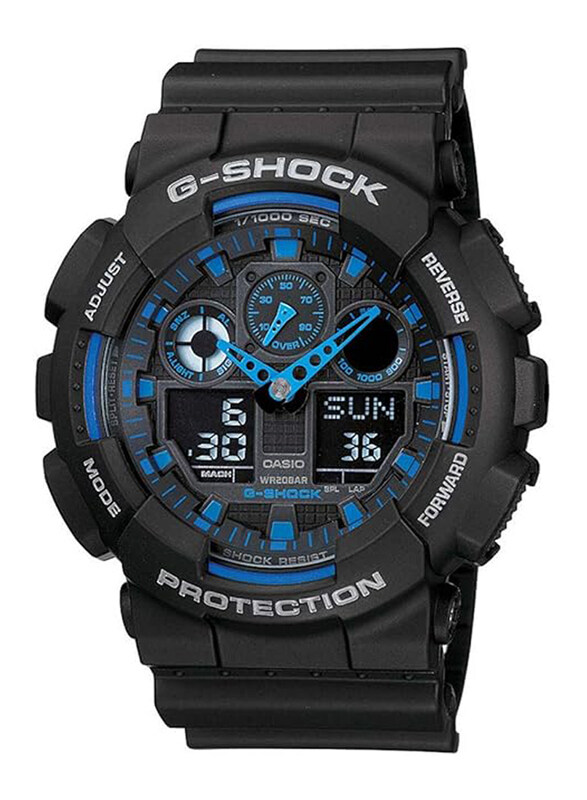 Casio G-Shock Analog + Digital Watch for Men with Resin Band, Water Resistant, GA-100-1A2DR (G271), Black
Casio G-Shock Analog + Digital Watch for Men with Resin Band, Water Resistant, GA-100-1A2DR (G271), Black