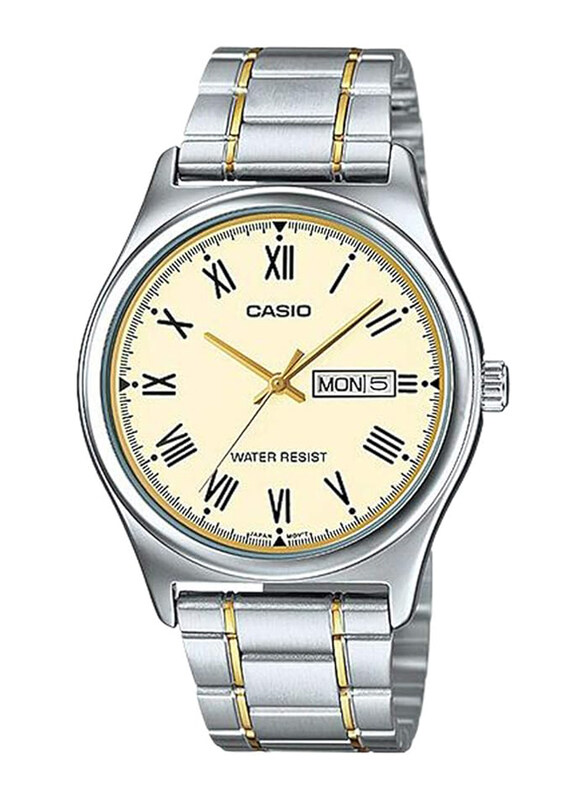 Casio Analog Watch for Men with Stainless Steel Band, Water Resistant, MTP-V006SG-9BUDF, Silver-Beige
Casio Analog Watch for Men with Stainless Steel Band, Water Resistant, MTP-V006SG-9BUDF, Silver-Beige
