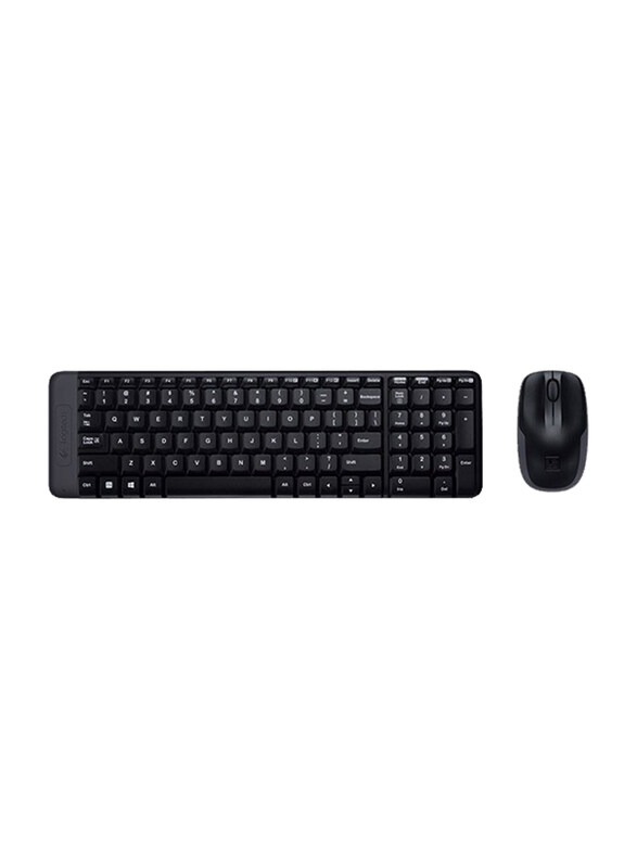 Logitech Mk220 Wireless English/Arabic Keyboard and Mouse Combo Set, 920-003160, Black
Logitech Mk220 Wireless English/Arabic Keyboard and Mouse Combo Set, 920-003160, Black