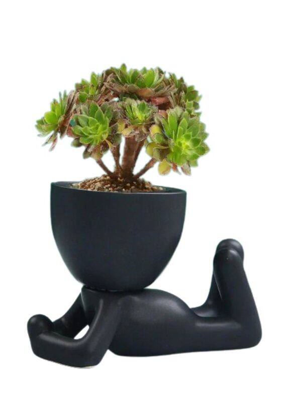 Generic Ceramic Succulent Black Plant Pot Creative Human Shaped Small Cactus pots Flower Pots Mini Plant Planters for Desktop Usage Home Decoration, Man 5
Generic Ceramic Succulent Black Plant Pot Creative Human Shaped Small Cactus pots Flower Pots Mini Plant Planters for Desktop Usage Home Decoration, Man 5