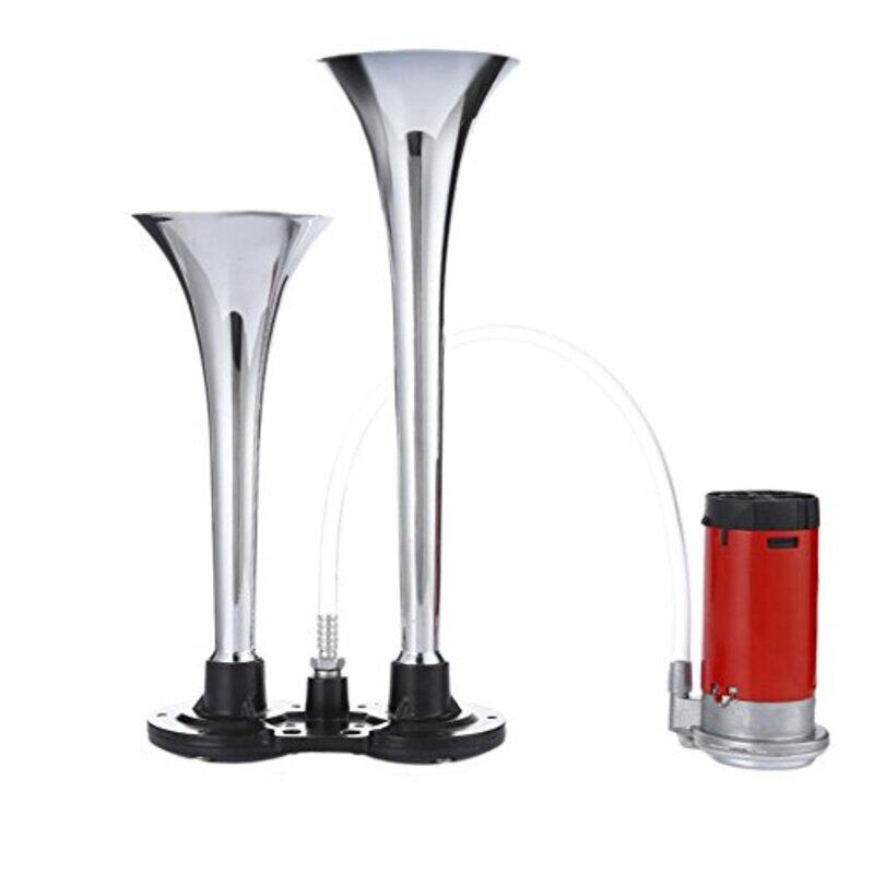 Tuankayuk Dual Twin Tone Trumpet Air Horn 12 V 150db for Car Truck Rv Train Boat, Silver
Tuankayuk Dual Twin Tone Trumpet Air Horn 12 V 150db for Car Truck Rv Train Boat, Silver