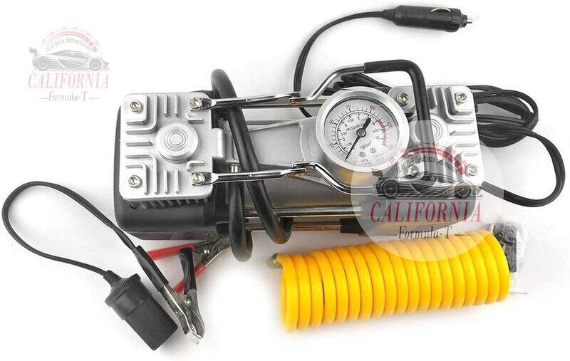 Macro California Formula-T Portable Emergency Heavy Duty 2 Cylinder Car Air Compressor Tire Inflator Pump, Black/Silver
Macro California Formula-T Portable Emergency Heavy Duty 2 Cylinder Car Air Compressor Tire Inflator Pump, Black/Silver