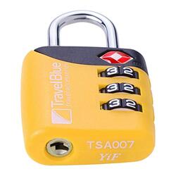 Travel Blue TSA 3 Dial Combination Lock, Yellow