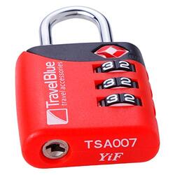 Travel Blue TSA 3 Dial Combination Lock, Red