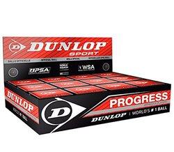 Dunlop Progress Improved Players Squash Ball Set, 12 Pieces, Black