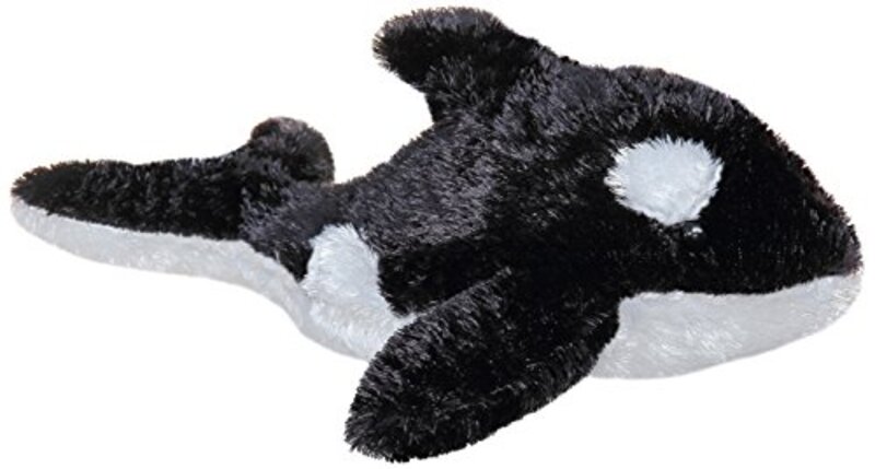 Aurora 8" Mini Flopsie Orca Whale Soft Toy, Ages 0+, 16634, Black/White