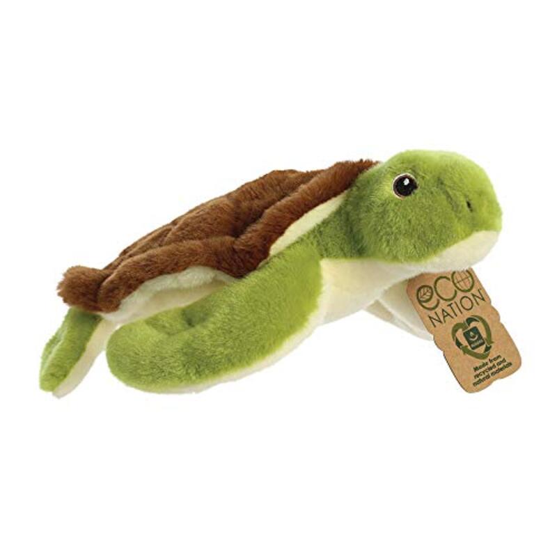 Aurora 10.5" Eco Nation Turtle Soft Toy, Ages 0+, 35018, Green/Brown