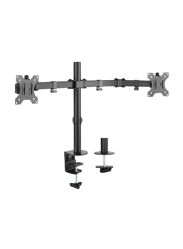 

Universal Skilltech Dual Arm Desktop Mount for Monitor, Black/Silver