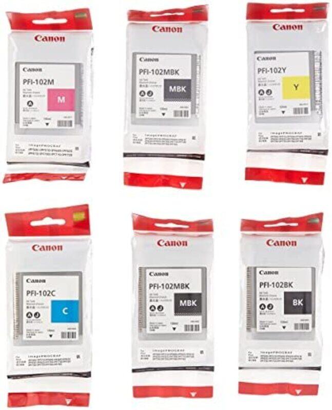 

Canon 6-Piece PFI-102 Printer Ink Tank Set Multicolour
