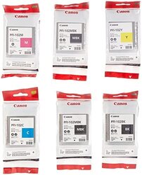 Canon 6-Piece PFI-102 Printer Ink Tank Set Multicolour