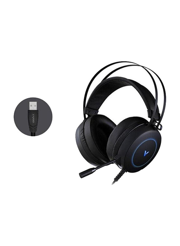 

NA Rapoo VH160 Virtual 7.1 Channel Stereo Sound RGB Backlit Gaming Headset with Noise-Reduction Mic, Black