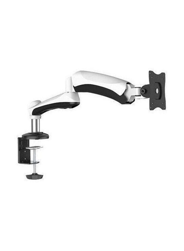 

Universal Single Monitor Adjustable Table Mount, White/Black