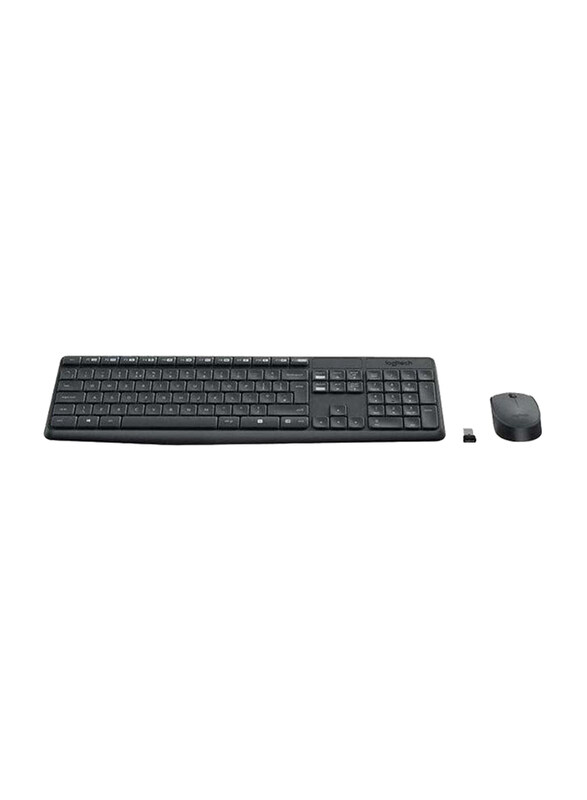 

Logitech MK235 2.4 Ghz English/Arabic Wireless Keyboard &Mouse Combo, Grey
