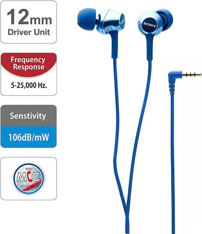 MDR-EX255AP In-Ear Headphone Blue