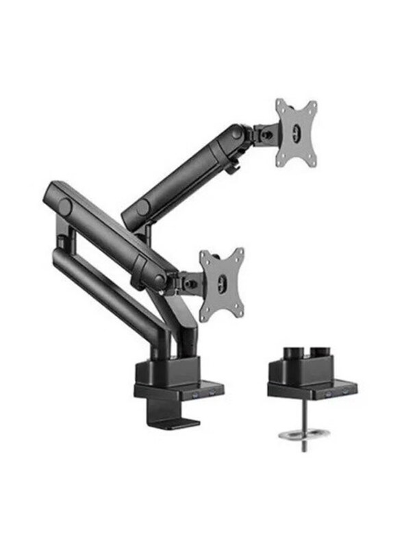 

Universal Dual Desk Mount with USB Port for Monitor, Black