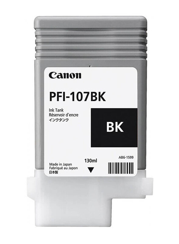 

Canon PFI-107BK Black Plotter Ink Tank Cartridge, 130ml