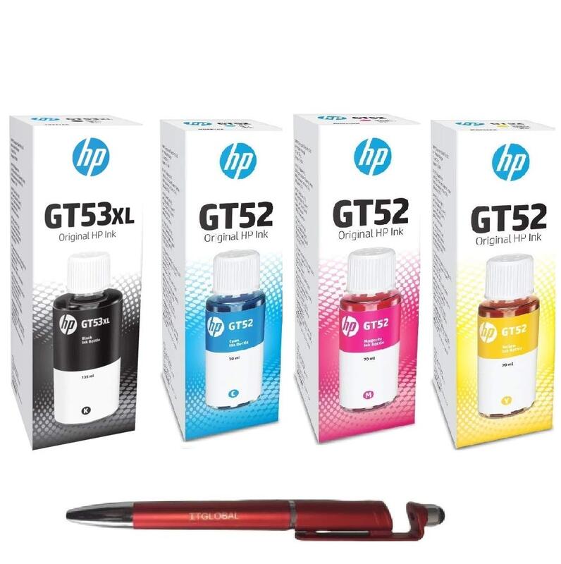 HP GT53XL (Black) + GT52 (Cyan, Yellow, Magenta) Pack of 4 Bundle Multicolor