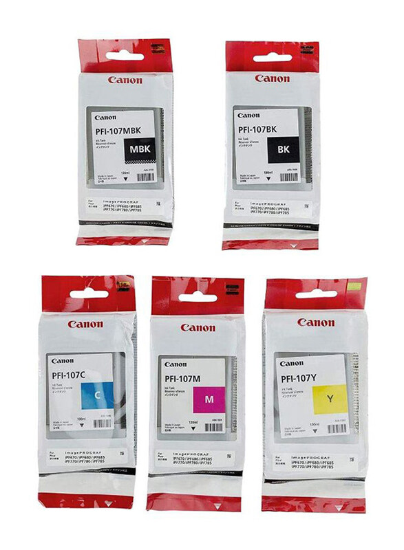 

Canon 5-Piece PFI-107 Multicolour Ink Cartridge Toner Set
